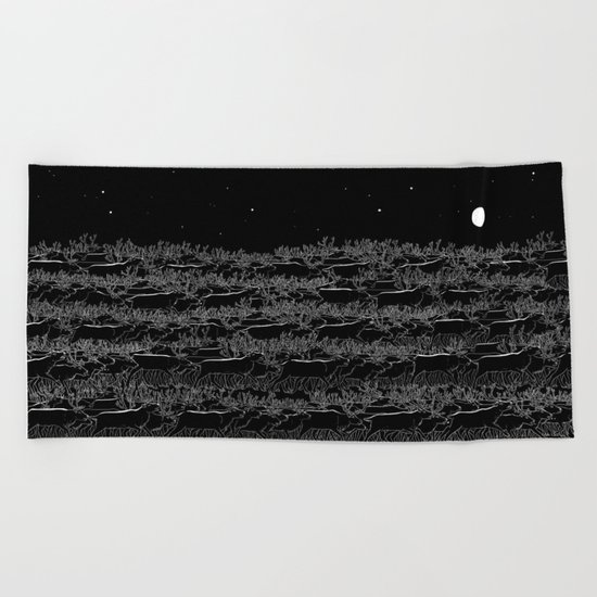 Night belongs to Reindeer Beach Towel