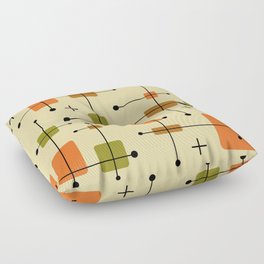 Rounded Rectangles Squares Earth Tones 1 Floor Pillow