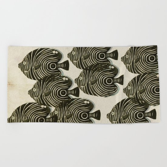 Shoal of Black Fish Beach Towel
