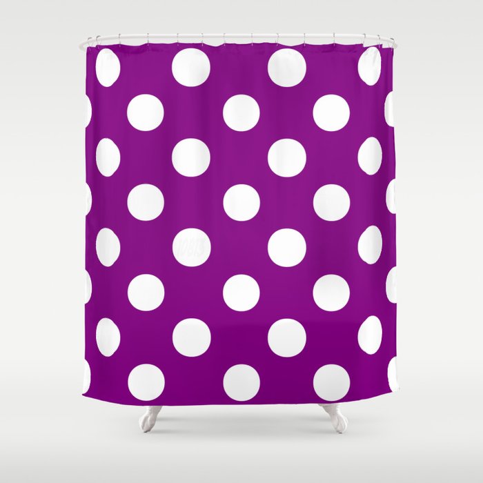 Polka Dots (White/Purple) Shower Curtain