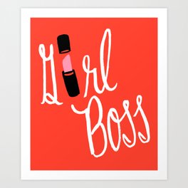 Girl Boss REd Art Print