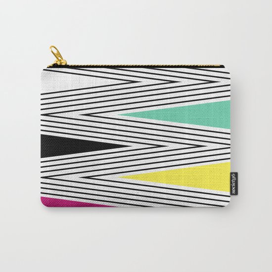 Abstract pattern of zigzag and triangles 3 . Carry-All Pouch