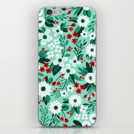 Modern Winter Holiday Floral iPhone Skin