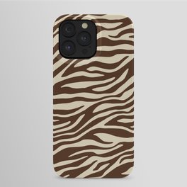 Coffee Brown Zebra Animal Print iPhone Case