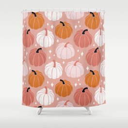 Peachy Pumpkin Shower Curtain
