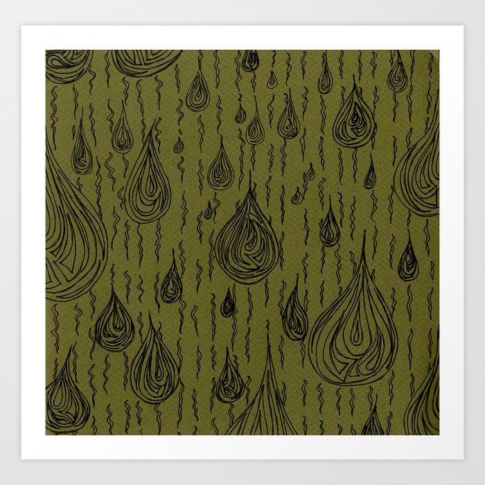 Raindrops keep falling Art Print