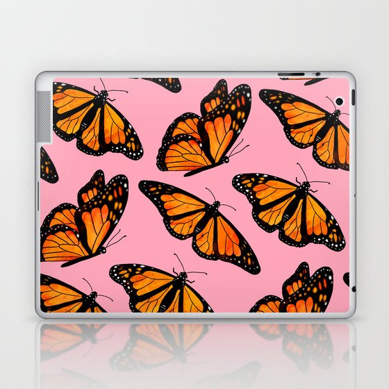 Monarch Butterfly Pattern-Pink Laptop & iPad Skin