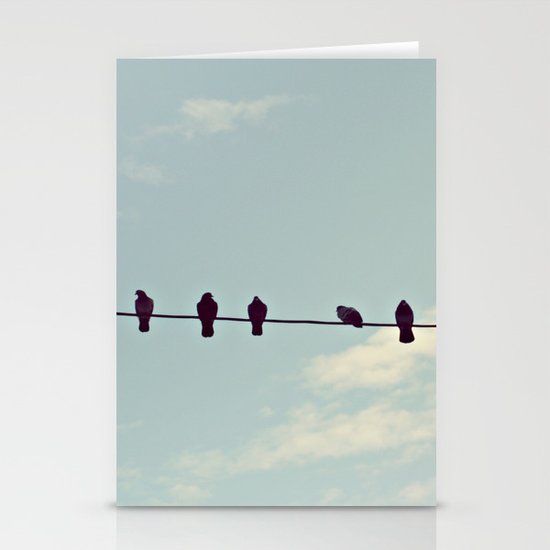 Birds on wire Stationery Cards