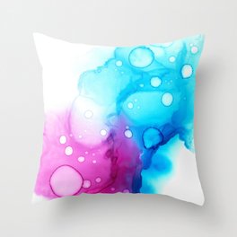 pink and blue smoke abstract background, alkohol ink Throw Pillow