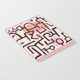 Aesthetic Ethno doodle Pattern Retro Inustrial in pink Tones Notebook
