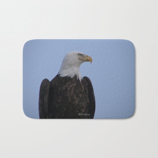 Bald Eagle on Watch along the Kenai River Bath Mat