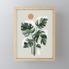 Cat and Plant 11 Framed Mini Art Print
