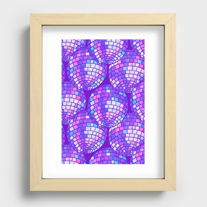 Purple Disco Party Recessed Framed Print