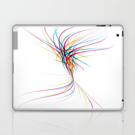 Abstract Curved Colored Lines. Laptop & iPad Skin