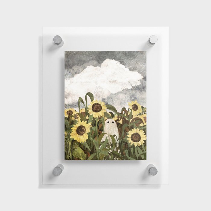 There's A Ghost in the Sunflower Field Again... Floating Acrylic Print