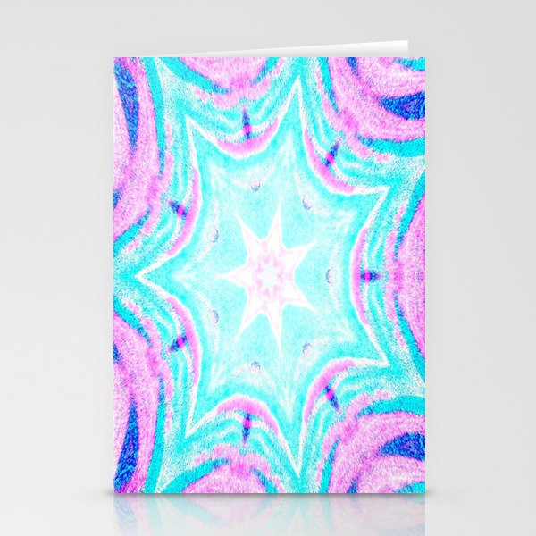 Pink & Blue Star Explosion Light Stationery Cards