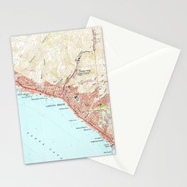 Vintage Map of Laguna Beach California (1965) Stationery Card
