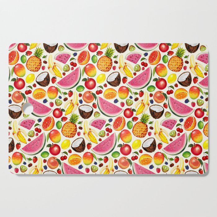 Fruit Pattern - White Cutting Board