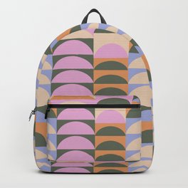 Earthy Pastel Geometric Shapes Pattern Backpack