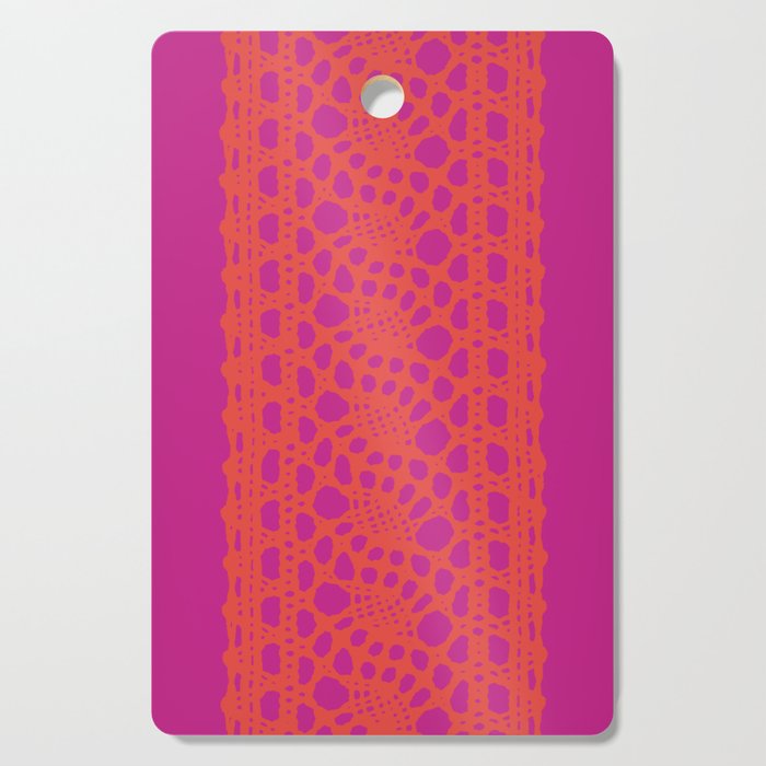 Lace in orange and pink Cutting Board