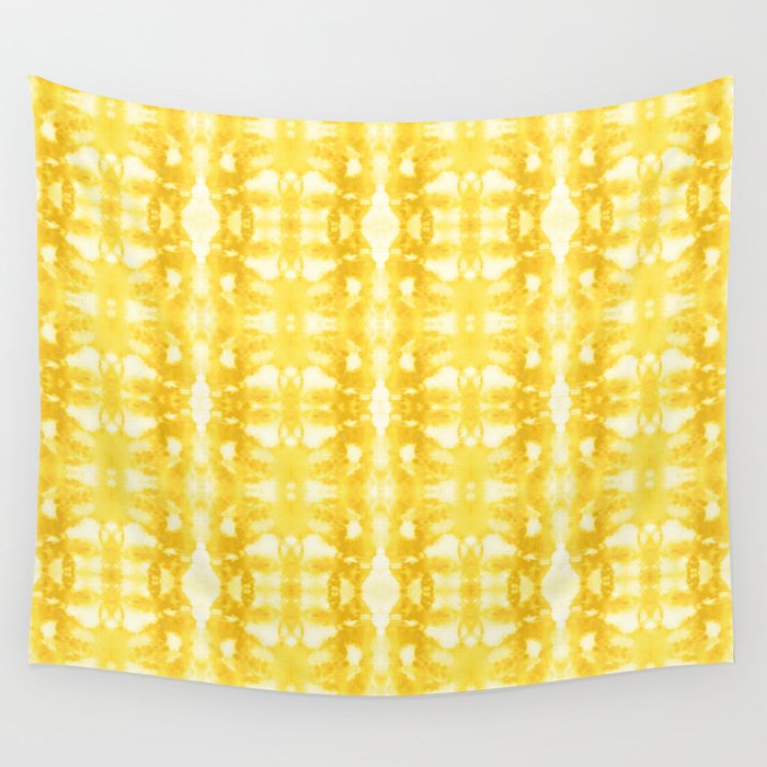 Tie Dye Yellows Wall Tapestry