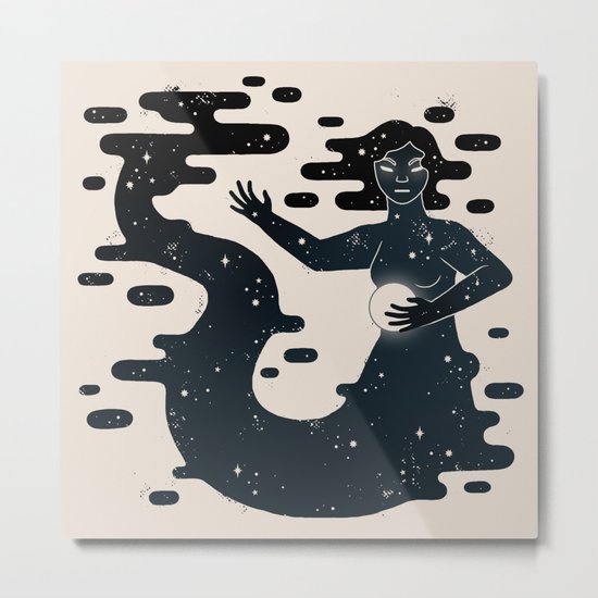 Space Mermaid Metal Print
