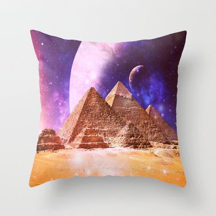 Galaxy Pyramids Throw Pillow
