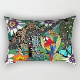 amazon jungle teal Rectangular Pillow
