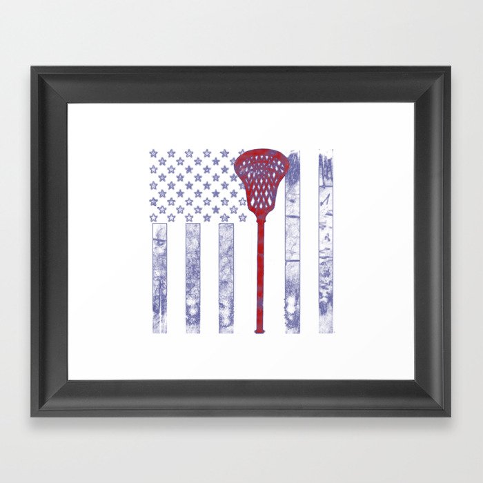 Lacrosse Flag Framed Art Print