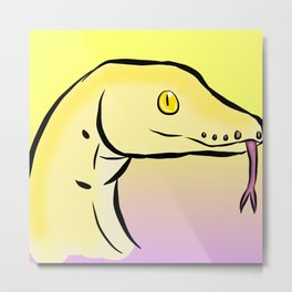 Yellow Boa Snake "Snek" Metal Print | Meme, Snek, Snake, Popart, Art, Drawing, Illustration, Yellow, Reptile, Digital 