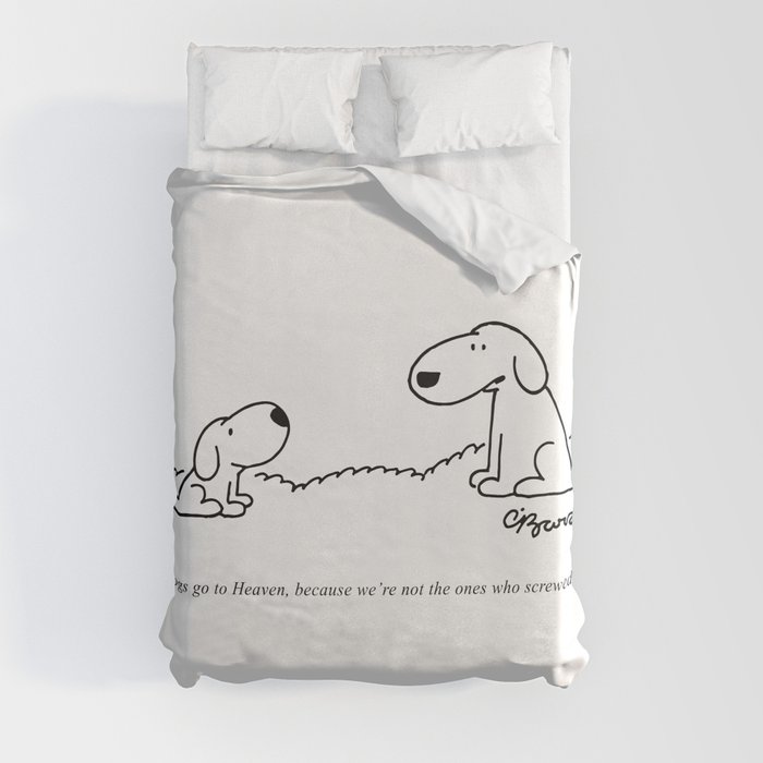 Barsotti, All dogs Go To Heaven Artwork, for Wall Art, Prints, Tshirts, Men, Women, Youth Duvet Cover