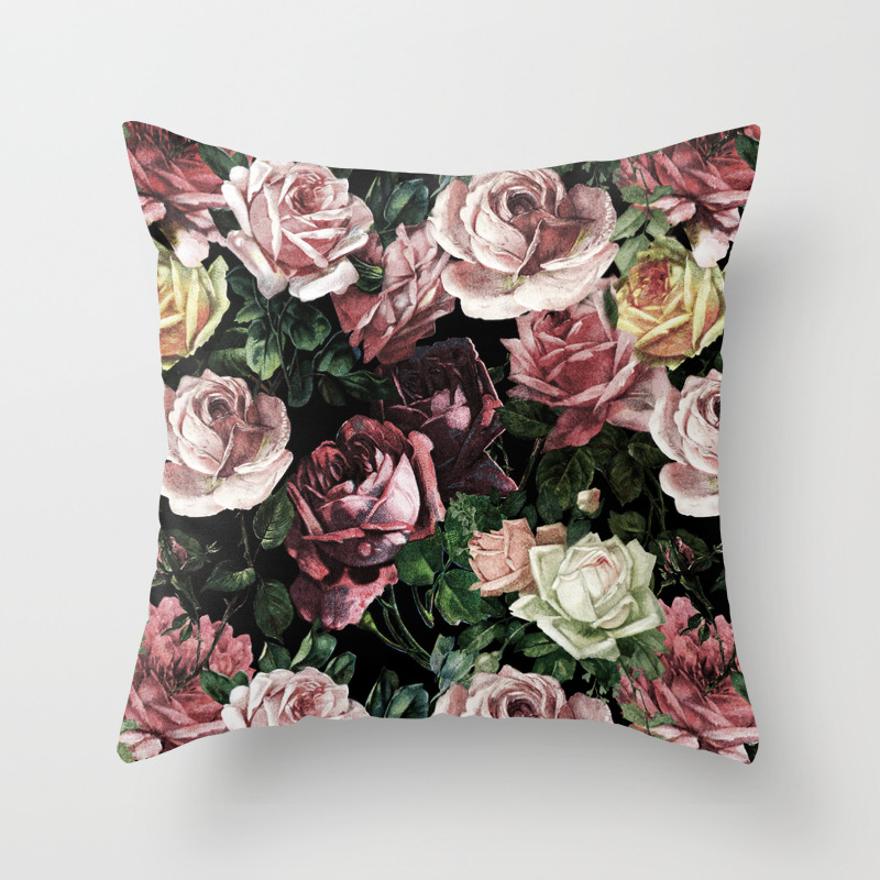 Vintage Shabby Chic Dark Retro Floral Roses Pattern Throw Pillow By Vintage Love Society6
