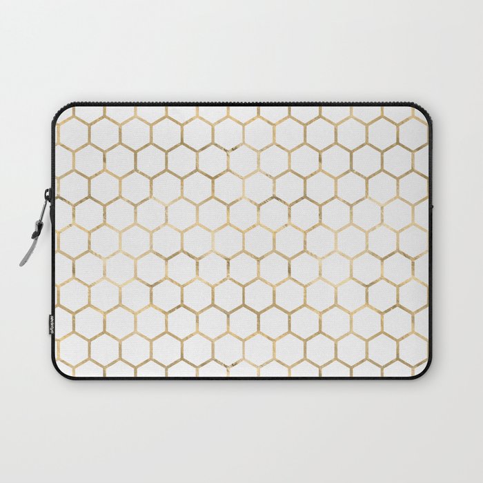Golden Honeycomb Pattern Laptop Sleeve