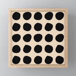 Irregular Polka Dots black and cream Framed Mini Art Print