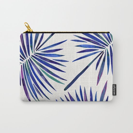 Tropical Fan Palm – Indigo Carry-All Pouch