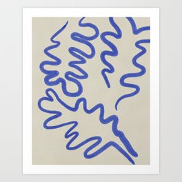 Abstract blue on beije Art Print