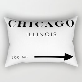 Chicago Illinois City Miles Arrow Rectangular Pillow