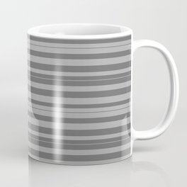 [ Thumbnail: Dim Gray & Dark Grey Colored Striped/Lined Pattern Coffee Mug ]
