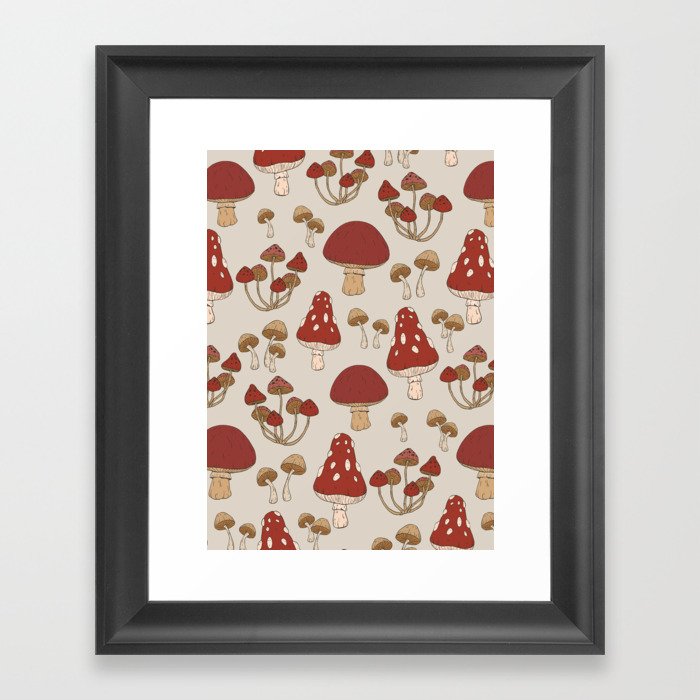 Mushrooms Indie Art Framed Art Print