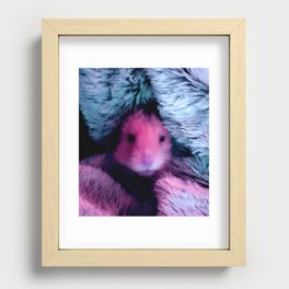 Hamster in pink and blue Recessed Framed Print