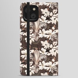 Magnolia and Fleur-de-lis pattern  iPhone Wallet Case
