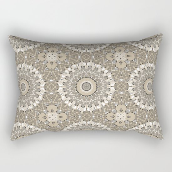 Beige brown kaleidoscope . Rectangular Pillow