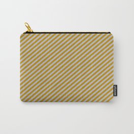 [ Thumbnail: Grey & Dark Goldenrod Colored Lined Pattern Carry-All Pouch ]