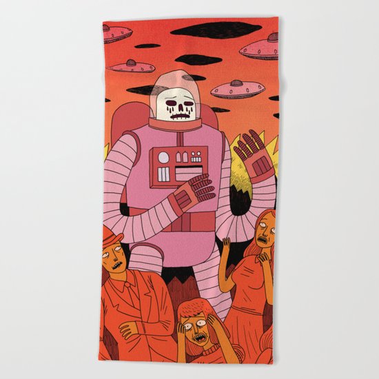 Alien Invader Beach Towel
