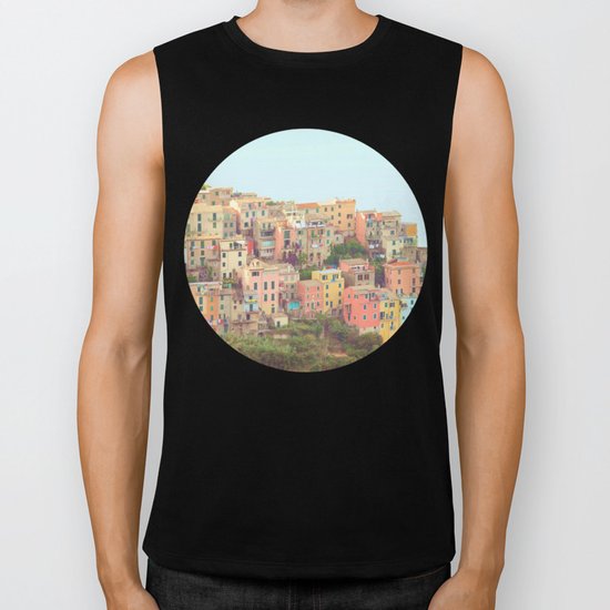 Colorful Houses Biker Tank