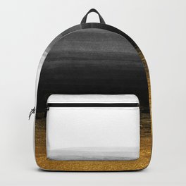 Black and Gold grunge stripes on clear white backround I - Stripes - Striped Backpack | Simple, Line, Stripes, Graphicdesign, Luxury, Gold, Abstract, Holiday, Glitter, Pattern 
