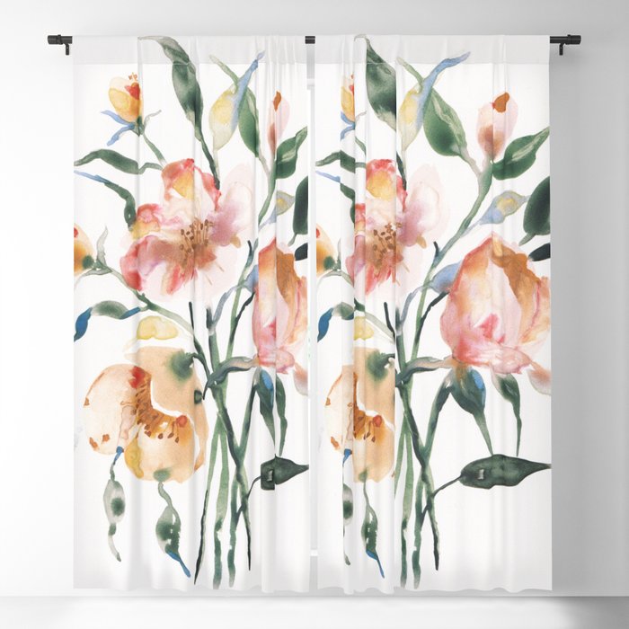 Loose Floral on Yupo Blackout Curtain