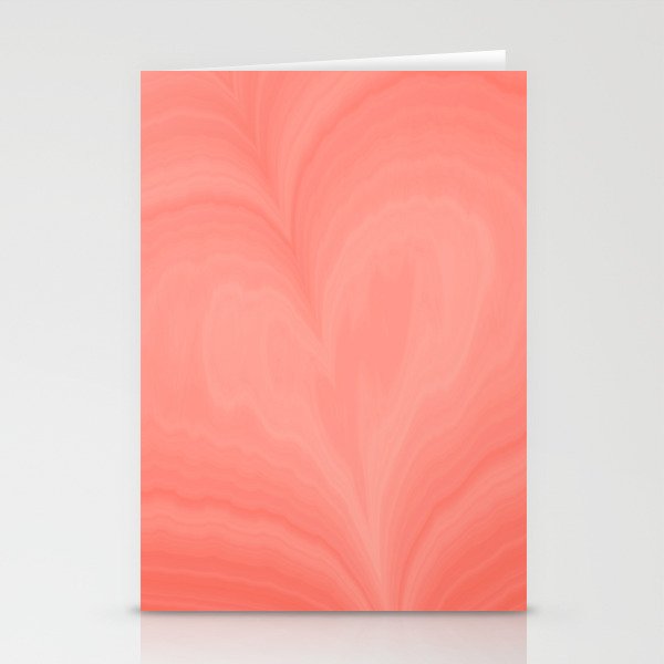 Living Coral Heart Love Marble Cute Pattern St Valentine's Day Color of year 2019 Fine Fractal Art Stationery Cards