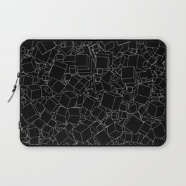 Cubic B&W inverted / Lineart texture of 3D cubes Laptop Sleeve