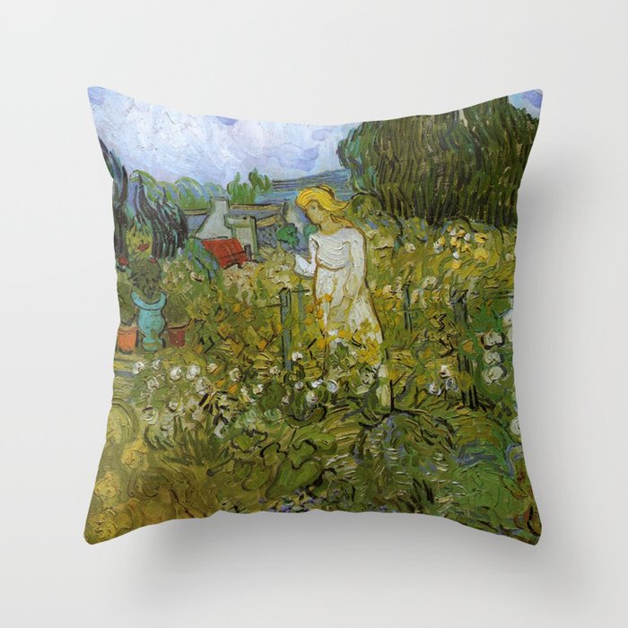 Vincent Van Gogh Mademoiselle Gathet in her Garden at Auvers 1890 Throw Pillow